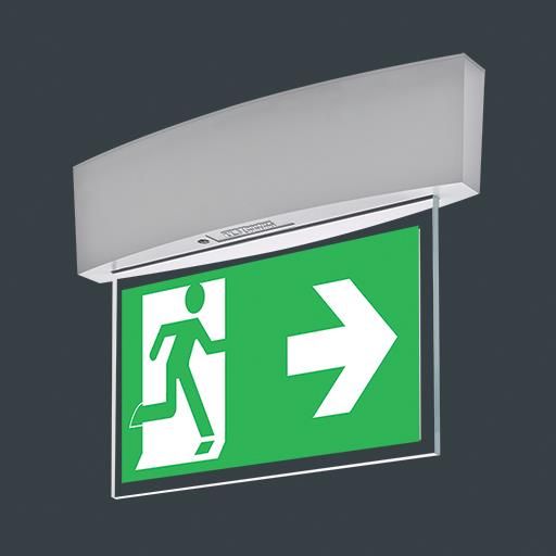 Imagen de productos 1: Seven Maintained/Non Maintained - Autotest Emergency - Arrow Right - ISO7010 Legend