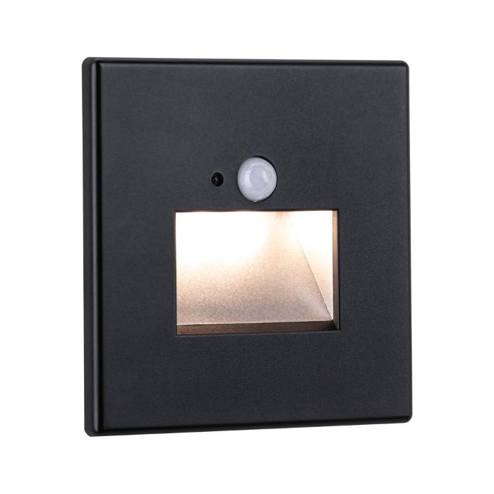 Product image 1: LED Recessed wall luminaire Edge Quadro  square 80x42mm  1,2W 25lm 230V  2700K Black