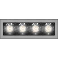Product image 1: SHARP RECESSED TRIM 4X 12W 930 FLOOD SILVER EXT.DRV + SCREEN 4X WHITE