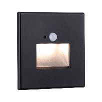 Product image 1: LED Recessed wall luminaire Edge Quadro  square 80x42mm  1,2W 25lm 230V  2700K Black