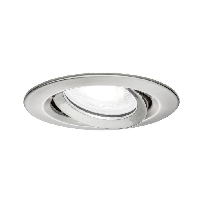 Produktbild 1: Einbauleuchte LED Nova Plus rund 1x6W GU10 Eisen gebürstet schwenkbar dimmbar