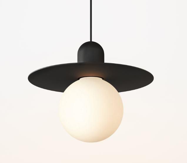 Product image 1: Sombrero black matt + placebo down +  ball 155 LED 2700K GE