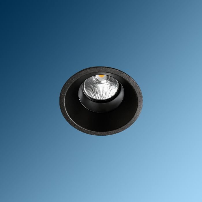 Immagine prodotto 1: ARTEMIS  1300Lm 13W High Power LED Downlight luminaire with Glare Control ,4000K , Ø100mm , Anodized Reflector , Clear PMMA Diffuser, Black Body