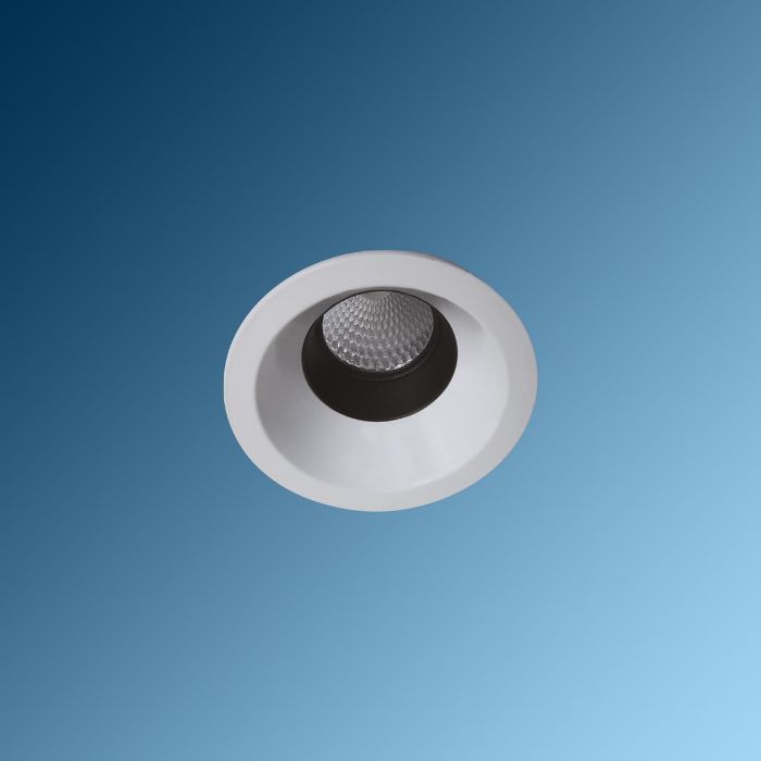 Product image 1: ARTEMIS  1150Lm 12W High Power LED Downlight luminaire with Glare Control ,4000K , Ø100mm , Anodized Reflector , Clear PMMA Diffuser, White Body