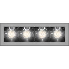 Product image 1: SHARP RECESSED TRIM 4X 12W 940 VERY WIDE FLOOD SILVER  EXT.DRV + SCREEN 4X BLACK
