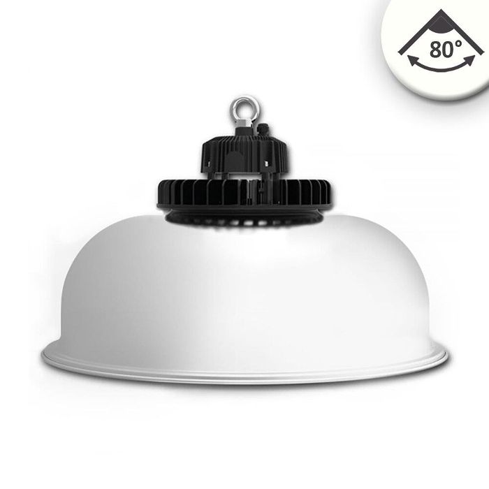 Product image 1: LED Highbay luminaire FL 120W, aluminum reflector, 80°, IP65, 1-10V dimmable, neutral white