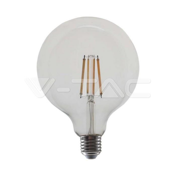 Image du produit 1: V-TAC  LED Bulb - 12W Filament E27 G125 Clear Cover 4000K