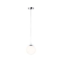 Product image 1: Pendant luminaire Globe IP44 1-lamp Satin/chrome