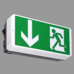 Product image 1: SCHÖNEFELD 1h, single battery escape route indication luminaire, PC opal, image 3, wide beam