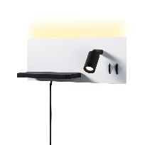 Image du produit 1: LED Wall luminaire Serra USB C   2700K 650lm / 200lm 230V 5,5 / 1x2,6W dimmable Matt white#Black matt