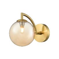 Produktbild 1: Globe Wall Light Aged Brass With Amber Glass