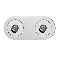 Image du produit 1: Rastaf 86 LED tondo orientabile - wide flood - 3000K + Piastra incasso d'acciaio per 2 faretti Rastaf 86