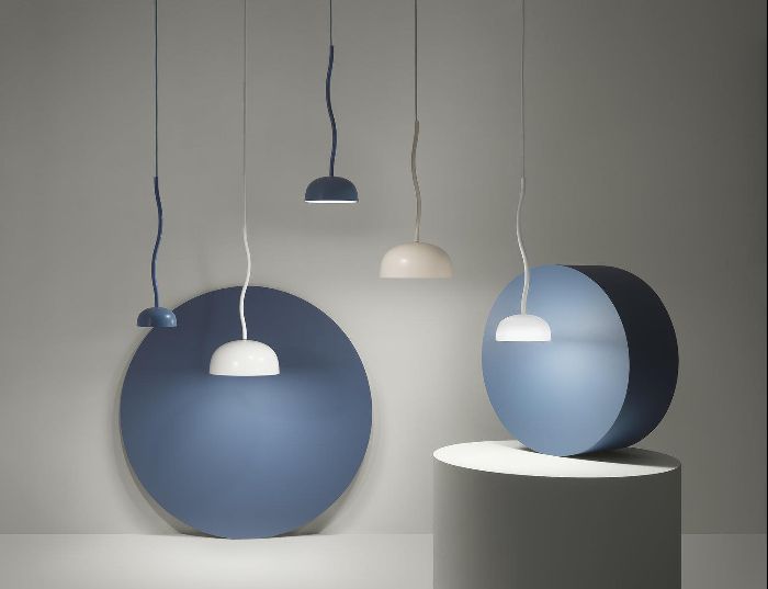Product image 1: Curve pendant metal (pigeon blue)