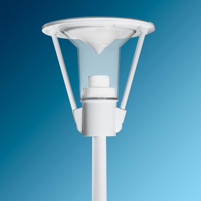 产品图片 1: TULIP 2800 Lm 27W LED Park Light , Clear PC Diffuser , White Body, downward LED light to the pole