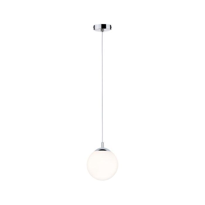 Product image 1: Pendant luminaire Globe IP44 1-lamp Satin/chrome