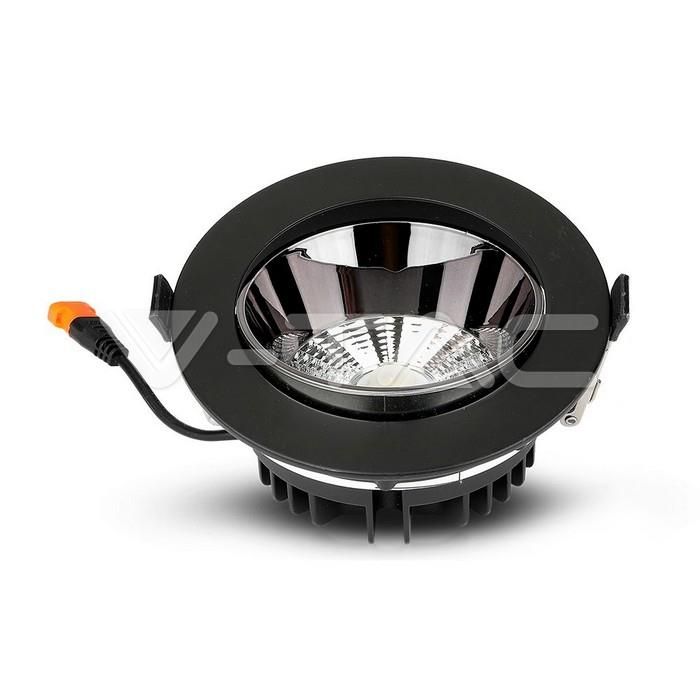 Produktbild 1: V-TAC LED Downlight - SAMSUNG CHIP 20W COB Reflector Black Housing 4000K